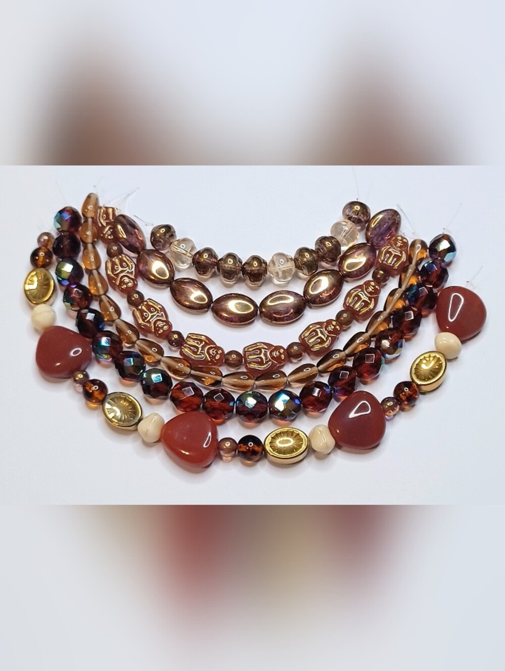 Czech glass beads 6-strands jewelry-making